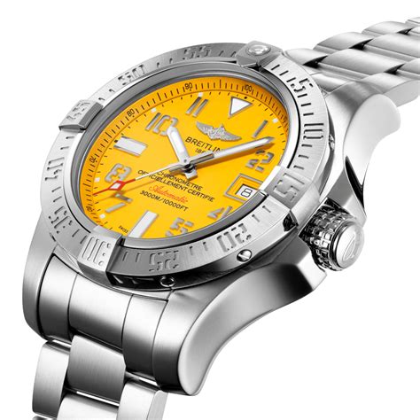 breitling avenger ii seawolf cobra yellow dial 45mm t|breitling avenger 2 review.